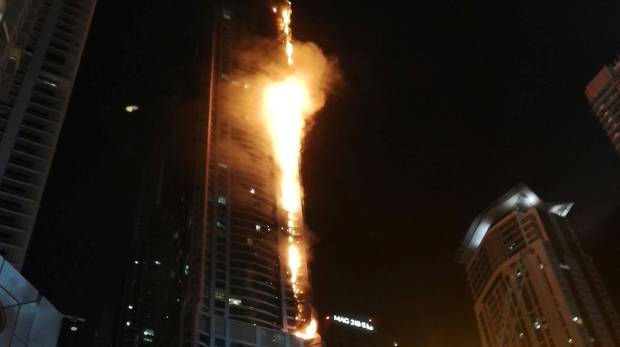 Torch Tower ablaze